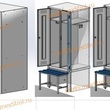 Шкаф гардеробный двухсекционный 2 двери (с нишей для скамьи) 1850*500*600 S-0,5мм - uralbiznesstroi.ru – Екатеринбург