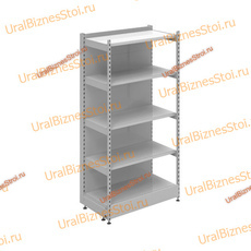 Торговый пристенный стеллаж с передней стойкой 1950*400*1200 5 полок - uralbiznesstroi.ru