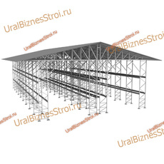Быстровозводимый (каркас) склад 12000*25000*8000 мм 3 яруса - uralbiznesstroi.ru