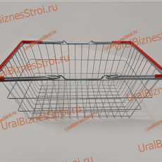 Корзина покупательская, цинк хроматированный (20л) 2 ручки, ПВХ,  цвет-красный - uralbiznesstroi.ru