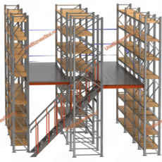 Мезонинные стеллажи на основе паллетных стеллажей - Складское оборудование для склада и магазина