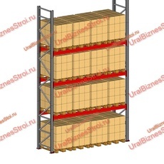 Паллетный стеллаж 4000*1050*3600 3 яруса 700 кг на ярус - Складское оборудование для склада и магазина
