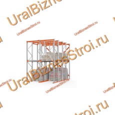 Стеллаж набивной паллетный (4000х3060х5000 мм), 2 линии, 2 яруса - uralbiznesstroi.ru