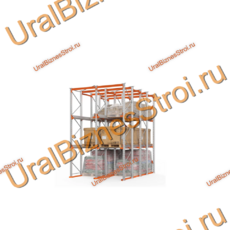 Стеллаж паллетный набивной (4500х3060х5000 мм), 2 линии, 3 яруса - uralbiznesstroi.ru