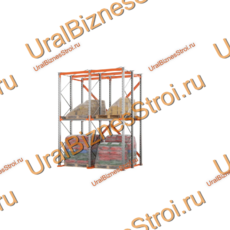 Стеллаж паллетный набивной (4000х3060х1800 мм), 2 линии, 2 яруса - uralbiznesstroi.ru