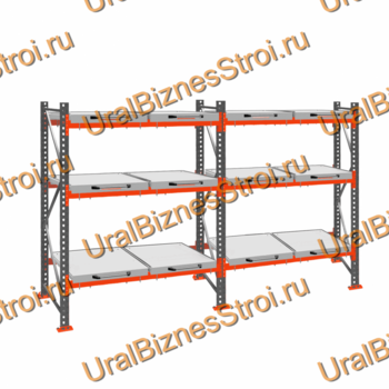 Стеллаж с выкатными платформами  2000*3600*1050 3 яруса 12 платформ - uralbiznesstroi.ru – Екатеринбург