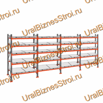Стеллаж с выкатными платформами  2500*7200*1050 5 ярусов 40 платформ - uralbiznesstroi.ru – Екатеринбург