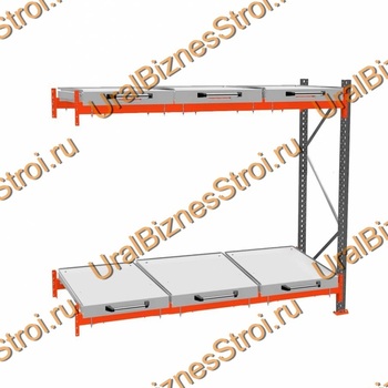 Стеллаж с выкатными платформами дополнительная секция 3000*2700*1050 2 яруса 6 платформ - uralbiznesstroi.ru – Екатеринбург