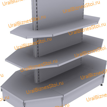 Стеллаж островной с торцевыми полками 1950*400*1200 3 полки - uralbiznesstroi.ru – Екатеринбург