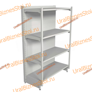 Торговый пристенный стеллаж с передней стойкой 1450*400*900 4 полки - uralbiznesstroi.ru