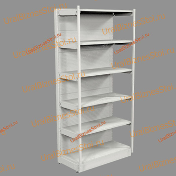 Торговый пристенный стеллаж с передней стойкой 2350*400*600 6 полок - uralbiznesstroi.ru