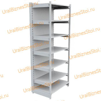 Торговый пристенный стеллаж с передней стойкой 2800*500*600 7 полок - uralbiznesstroi.ru – Екатеринбург