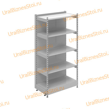 Торговый пристенный стеллаж с передней стойкой 1950*400*900 5 полок - uralbiznesstroi.ru – Екатеринбург