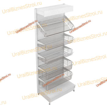 Торговый стеллаж с корзиной 2350*500*900 - uralbiznesstroi.ru