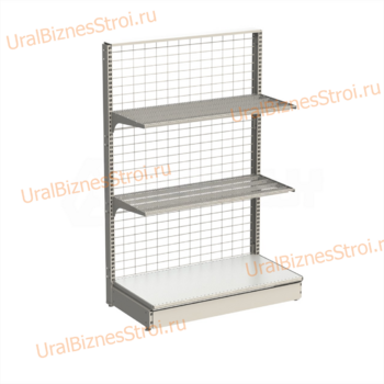 Торговый пристенный стеллаж сеткой 1450*400*900 3 полки - uralbiznesstroi.ru – Екатеринбург