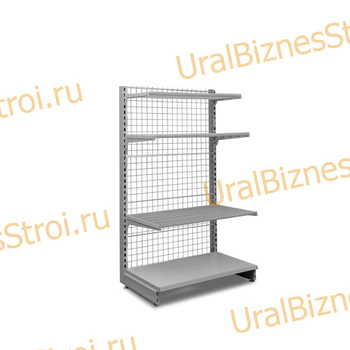Торговый пристенный стеллаж сеткой 1950*400*1000 4 полки - uralbiznesstroi.ru – Екатеринбург