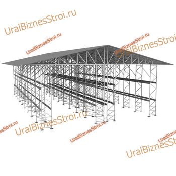 Быстровозводимый (каркас) склад 12000*25000*8000 мм 3 яруса - uralbiznesstroi.ru