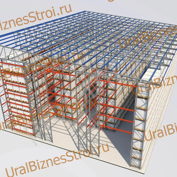 Самонесущий склад 7000*20000*7000мм 3 яруса - uralbiznesstroi.ru – Екатеринбург