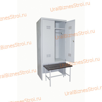 Шкаф гардеробный двухсекционный 2 двери (с нишей для скамьи) 1850*500*800 S-0,8мм - uralbiznesstroi.ru – Екатеринбург