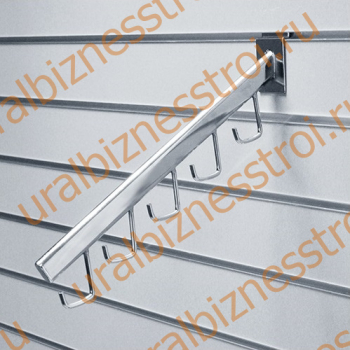 F 112 Кронштейн наклонный, с 5-ю крючками , 400 мм, хром - uralbiznesstroi.ru – Екатеринбург