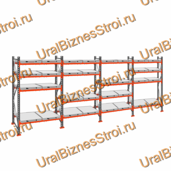 Стеллаж с выкатными платформами  3000*7200*1050 4 яруса 32 платформы - uralbiznesstroi.ru – Екатеринбург