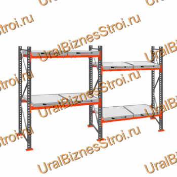 Стеллаж с выкатными платформами  2500*3600*1050 2 яруса 8 платформ - uralbiznesstroi.ru – Екатеринбург