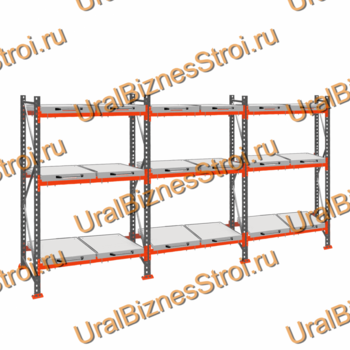 Стеллаж с выкатными платформами  2500*5400*1050 3 яруса 18 платформ - uralbiznesstroi.ru – Екатеринбург