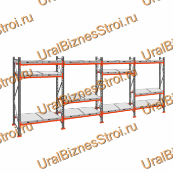 Стеллаж с выкатными платформами  2500*7200*1050 3 яруса 24 платформы - uralbiznesstroi.ru – Екатеринбург