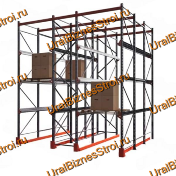 Стеллаж набивной паллетный (5000х4540х5000 мм), 3 линии, 3 яруса - uralbiznesstroi.ru – Екатеринбург