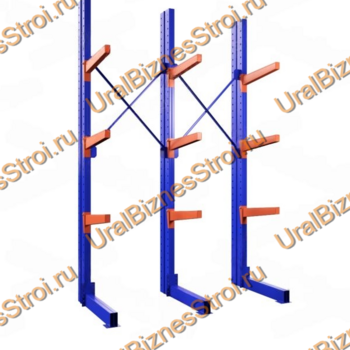 Стеллаж консольный односторонний 2500x1650x1270 мм тяжелый 4 яруса - uralbiznesstroi.ru – Екатеринбург