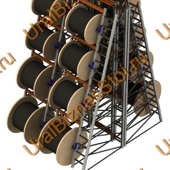 Стеллаж для кабельных барабанов 2400*3000*1050 мм на 6 барабанов - uralbiznesstroi.ru – Екатеринбург