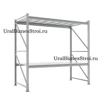 Грузовой стеллаж 2040*1000*2000 2 яруса навесных с настилом (оцинк.) - uralbiznesstroi.ru – Екатеринбург