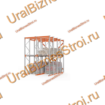 Стеллаж набивной паллетный (4000х3060х5000 мм), 2 линии, 2 яруса - uralbiznesstroi.ru