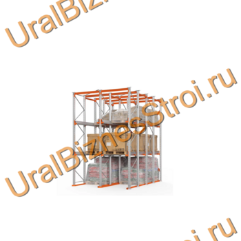 Стеллаж паллетный набивной (4500х3060х5000 мм), 2 линии, 3 яруса - uralbiznesstroi.ru – Екатеринбург